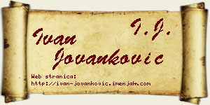 Ivan Jovanković vizit kartica